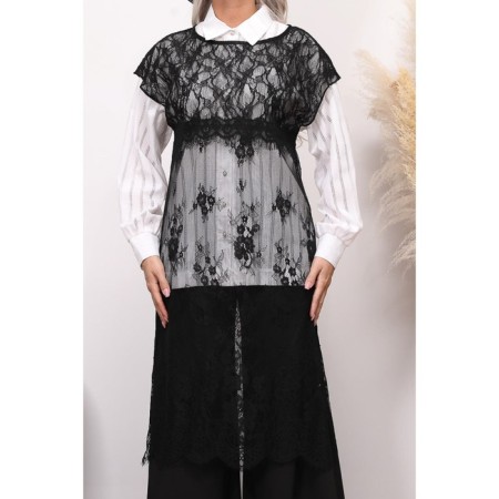 Women's tunic, size 44, black color-10