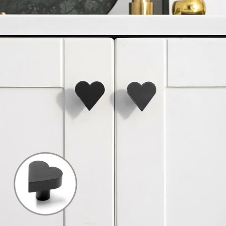 Furniture button “Heart”, black color