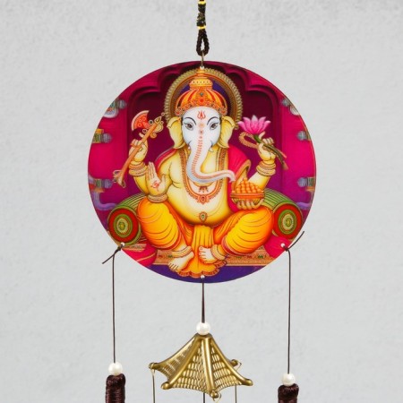Wind Music Metal "Ganesha" 4 bells 52x12.5x2.7 cm-1