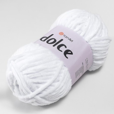 Yarn "Dolce" 100% micropoliester 120m/100g (741 white)-5