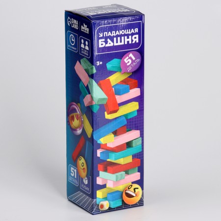 Game desktop "Falling tower color" 51 pcs, 28.5x8.5x8 cm-7