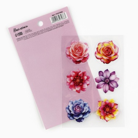 Stickers for gifts and flowers "Flowers", vinyl, 9.3 x 16 cm