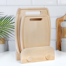 A set of cutting boards from birch on a stand, 2 pcs, 18x22 cm and 22x26 cm
