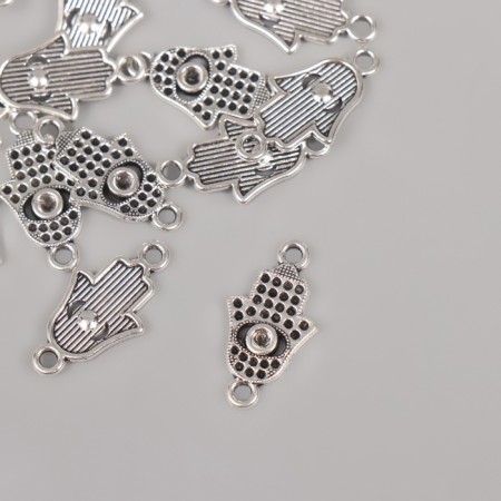 Connector for creativity Metal 2 ears "Hand of Fatima" 2.2x1.2 cm