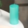 Candle-cylinder with faces, 5x10cm, tiffany, metallic, 6 hours