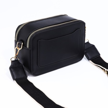 Bag Cross-Bodi with a zipper, black/white color-1