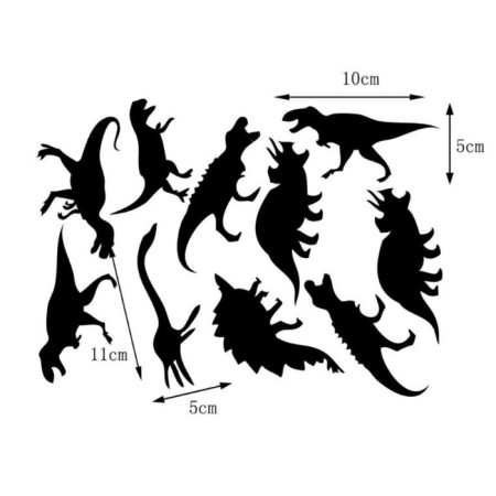 Stickers Children's interior "dinosaurs", mirror, wall decor, 10 pcs, pcs 10 x 5 cm-1