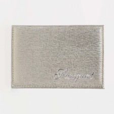 Cover for passport, silver color