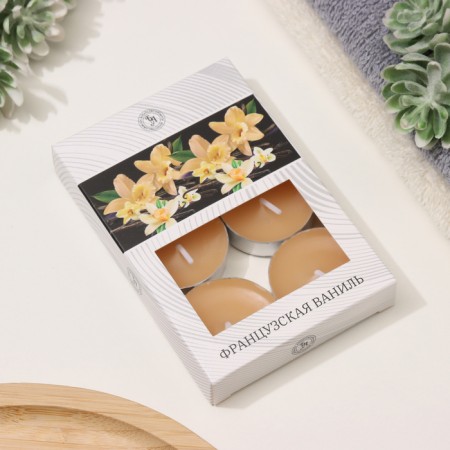A set of tea candles flavored "French vanilla" in a gift box, 6 pcs-3