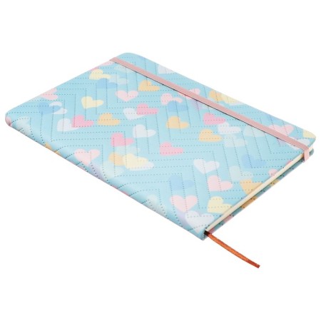 Notepad 80 sheets in a cage (14.5 x 21 cm) Mazari "Pastel Heart", on an elastic band, 70g/m2, 4 MIX colors-1
