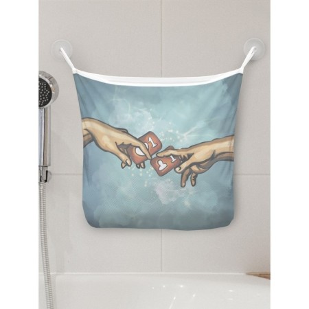 Organizer in a bath on suction cups "surrealistic creation", for storing toys and trifles, size 33x39 cm
