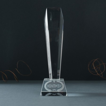 Souvenir Glass Stela "Prize - Champion" 8x8x22 cm-5