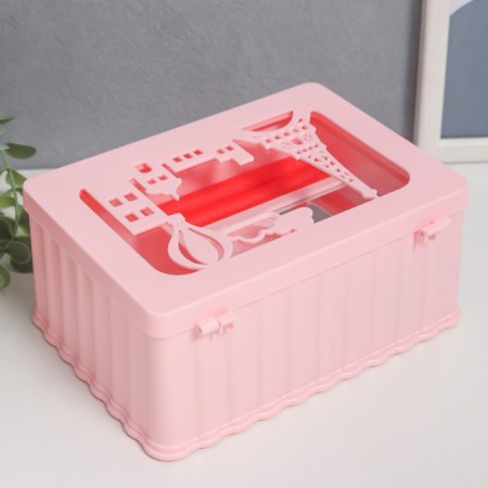 Musical Mechanical Musical Casket "Little Paris" Pink 12.5x17.5x8 cm-1