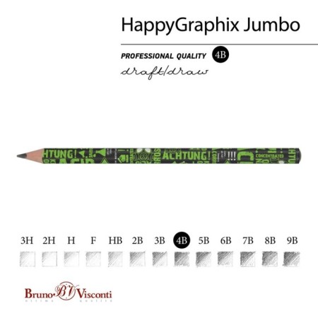 Chernographic pencil BrunovisConti Happygraphix Jumbo "Chemistry", 4V, three -sided-1
