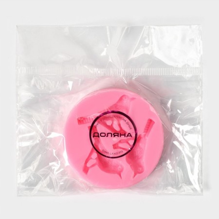 Mold Dolyana "Three Birds", silicone, 6.5 × 1.1 cm, pink color-4