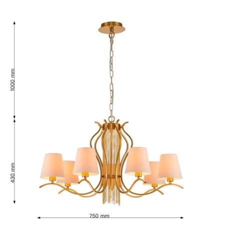 Suspension chandelier Ketten 750 mm, E14 280W-2