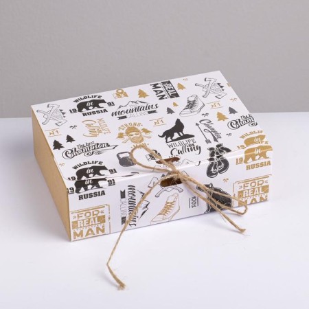 Gift folding box, packaging, “male”, 16.5 x 12.5 x 5 cm, without tape-1