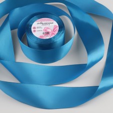 Satin tape, 50 mm × 23 ± 1 m, azure color