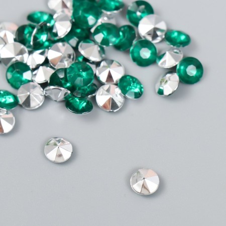 Decor for creativity in the bottle "Rhinestones. Dark green" set 250 pcs d = 0.6 cm 4x3x3 cm-2