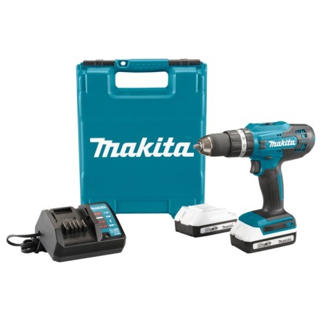Makita HP488DWAE, shock, 18 V, 2x2 ah, 400/1400 rpm, 42/24 nm, case, case, case
