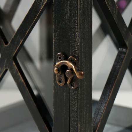 Climber wood, metal for 1 candle "Lantern" Black 18x18x35 cm-2