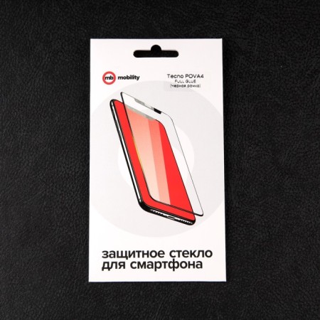 Protective glass Mobility, for Tecno Pova 4, full glue, black-2