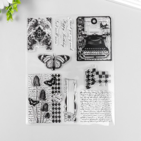 Stamp for creativity Silicon "Notes and Herbariums" 17x21.5 cm