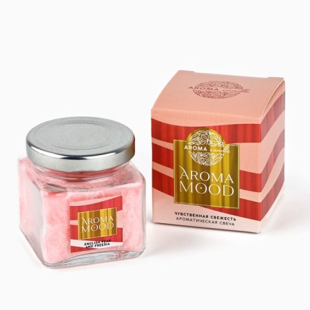 Aromatic candle "Aroma Mood", aroma of English pear and freesia-3