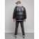 Eco -leather jacket men, size 48, black color