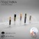 Lipstick stand for 50 positions, 46 × 16.5 × 8 cm, 2 mm plexiglass, in a protective film