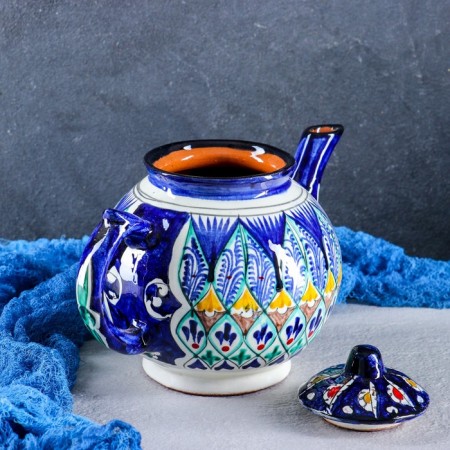 Rishtan ceramics "Patterns", 1000 ml, blue-2