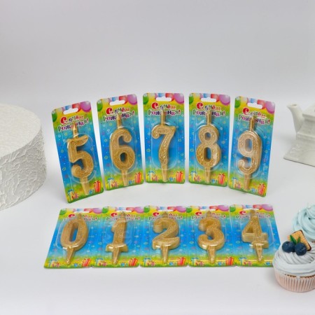 Show Box with candles for the cake numbers "Golden Disor" 10.2 cm, 50 pieces-1