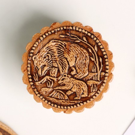 Casket "Bears", 40 x 25 mm, birch bark-2