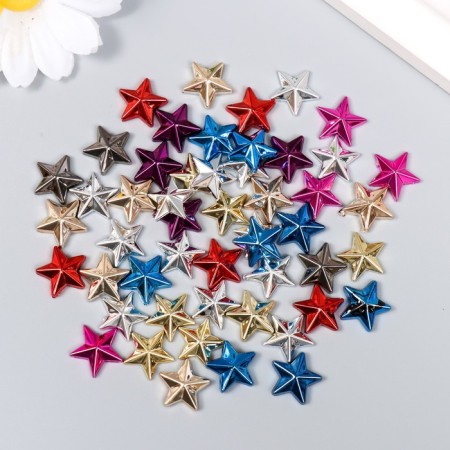 Decor for creativity Plastic "Stars" Color Mix set 50 pcs 1.4x1.4 cm