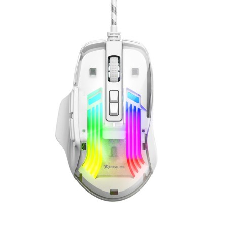 Mouse XTRIKE ME GM-319, game, wired, backlight RGB, 6400 dpi, USB, 1.5 m, white-1