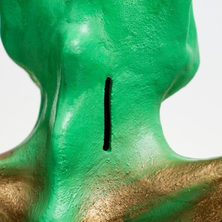 Piggy bank "Dragon Tikhon" Green with gold, 19x15x30cm-3
