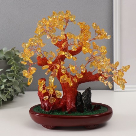 Bonsai souvenir "Amber Cash Tree" 252 Stones 25x22x11 cm