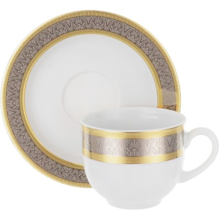 Coffee service 6/9 OPAL, decor “Wide Kant Platinum, Gold”, 15 items-2
