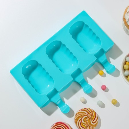 Ice Cream "Eskimo Wave", silicone, 19.4 × 13 cm, 3 cells (7 × 4 cm), color mix-2