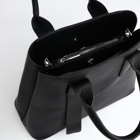 Women's bag with lightning, textura, average size, black color-7