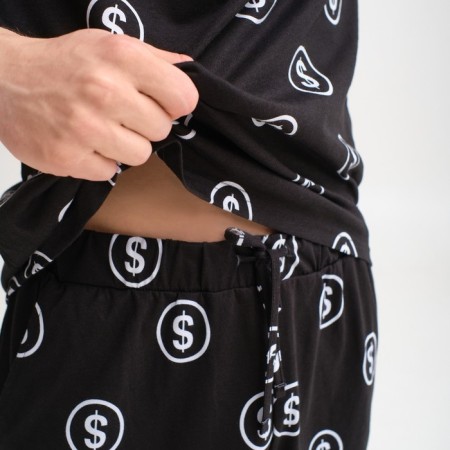 Pajama men's kaftan "money" R.50, black-4