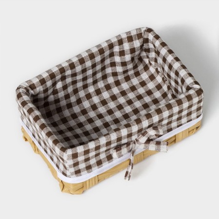 Basket for storage of the share "cell", 18 × 12 × 8 cm, brown color-1