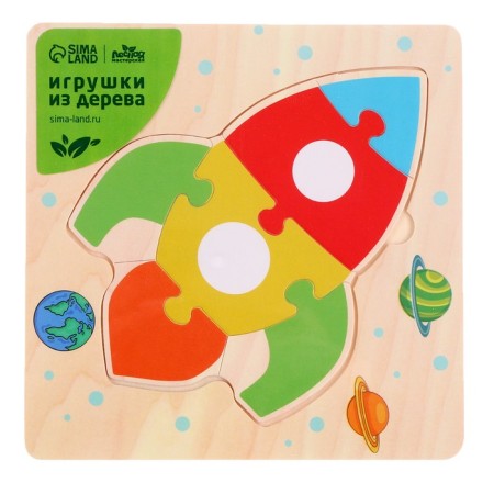 Toy developing puzzle "Rocket" 0.3 × 15 × 15 cm-4