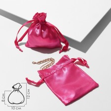 Satin gift bag, 10 × 12 cm, fuchsia color