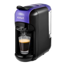 Coffee machine “3 in 1” KitFort KT-7105-1, 1450 W, 19 bar, 0.6 l, cord length 0.9 m, black-purple