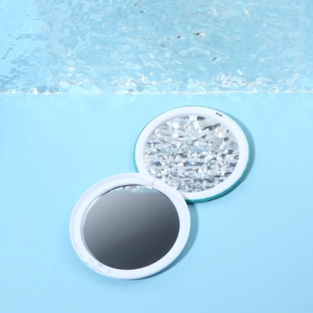 Folding mirror "rhombus", d = 7.5 cm, turquoise color-1
