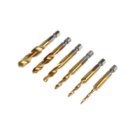 A set of tundra drills, tin, hexagonal shank, M3 - M10, 65 - 72 mm, 6 pcs.