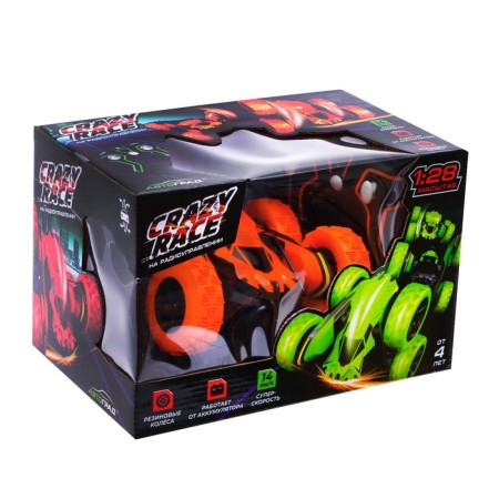 Radio-controlled car-controlled "Strokach" car, works on the battery, color orange color-6