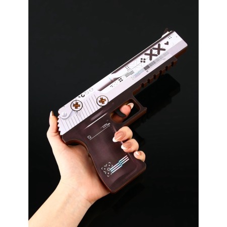 Wooden weapons, children's souvenir "white stream", pistol, 22.5 x 14 cm-5