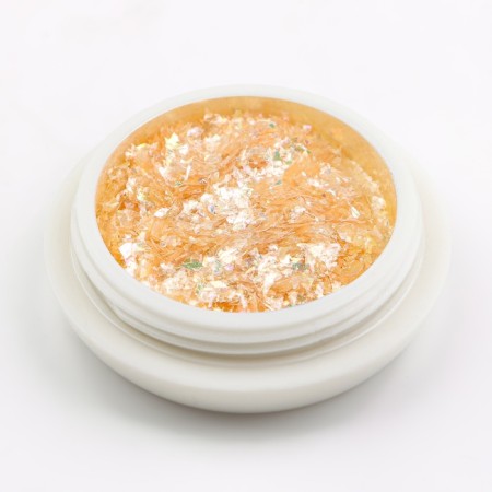 Opal powder for decor, in a jar, yellow color-5